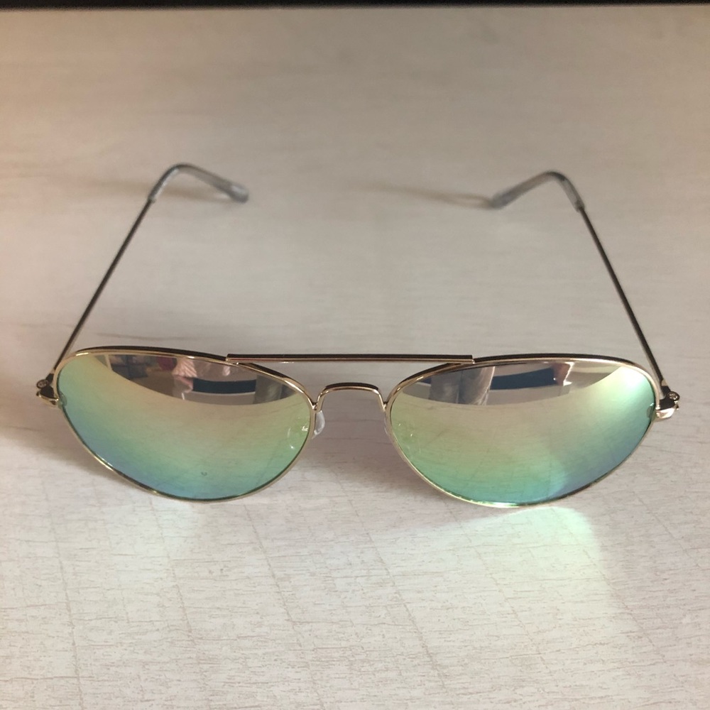 Classic Aviator Sunglasses Metal Frame Pink Lens - Picture 2 of 5